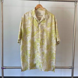 Tommy Bahama Size Large 100% Linen Tropical Floral Aloha Shirt